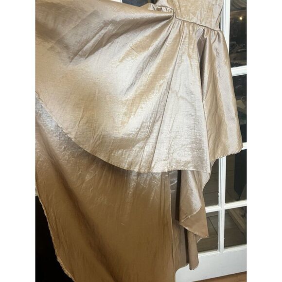 Iris Gold Iridescent Hi Low Baby Doll Maxi Dress Sz L Y2K Fairy Formal. Aa - Picture 3 of 10